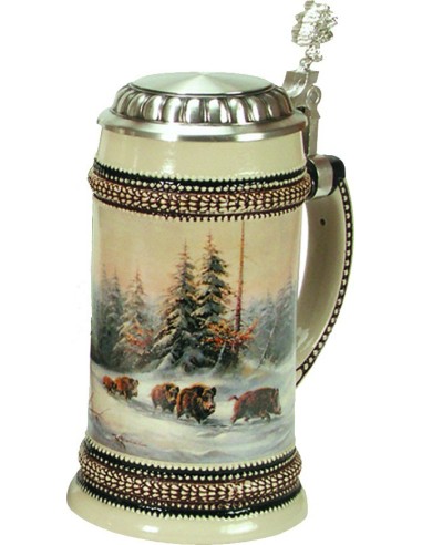 Chope de biere chasse en hiver