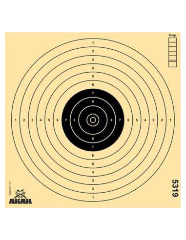 Cible carton pistolet 17x17 cm AKAH