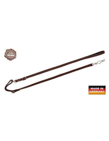 Laisse AKAH pour chien en cuir huilé Longeur 1,85m Brun foncé