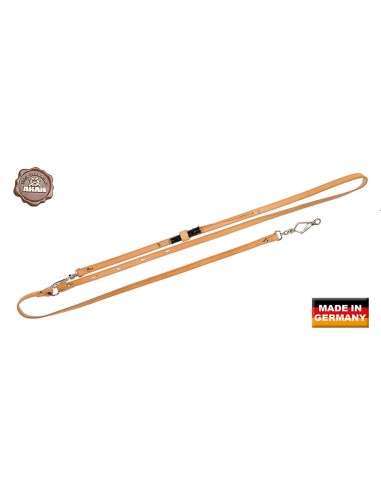 Laisse Nordique AKAH pour chien en cuir beige