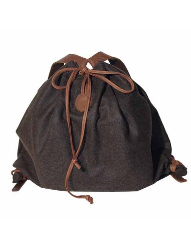 Sac a dos de montagne AKAH en LODEN/CUIR D'ELAN