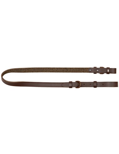 Bretelle pour fusil en cuir vachette marron foncé