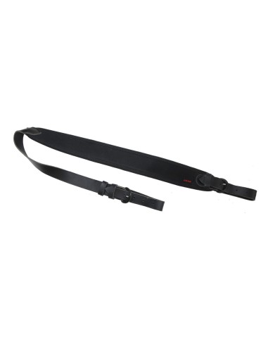 Bretelle pour fusil  en Cuir et neoprene noir