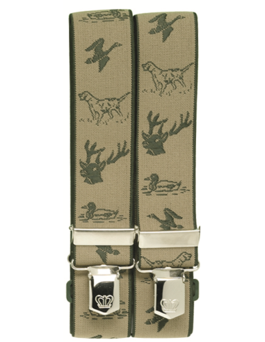 Bretelles de pantalon à motifs beiges