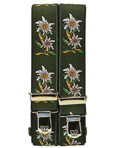 Bretelles de pantalon à motifs edelweiss