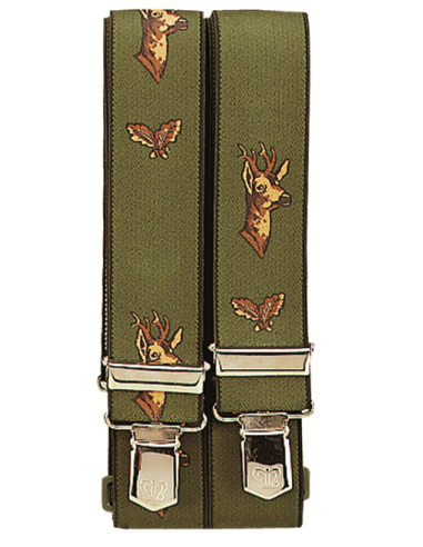 Bretelles de pantalon à motifs têtes de chevreuil