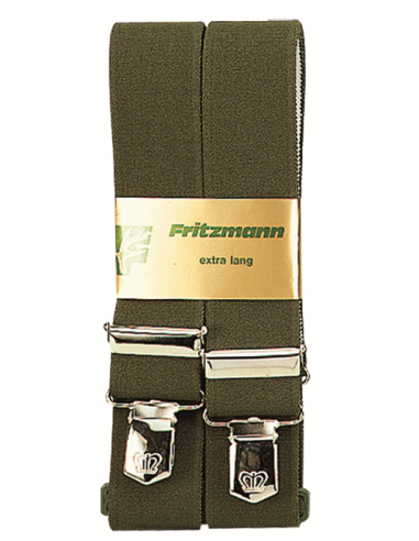 Bretelles de pantalon à motifs vert uni 35 mm