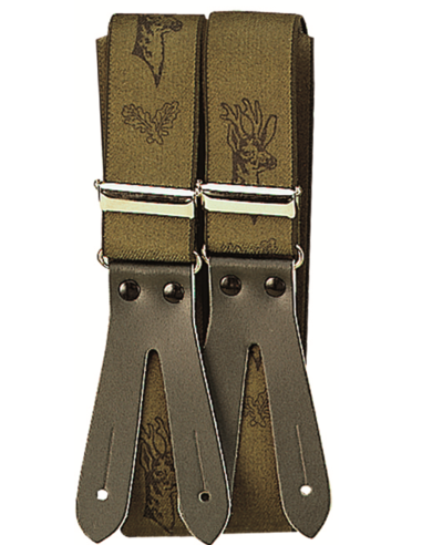 Bretelles de pantalon à motifs têtes de chevreuil à bouton